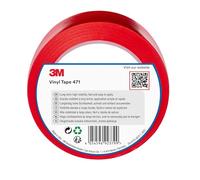 3M Nastro in vinile 471 rosso, 50 mm x 33 m. spessore:0,13 mm