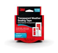 3M Nastro sigillante trasparente, 3,8 cm x 9 m, per porte e finestre interne, nastro resistente all'umidità, aiuta a ridurre la perdita di energia, sigilla le crepe, prodotto negli Stati Uniti