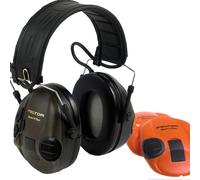 3M Peltor SportTac Verde e Arancione Cuffie antirumore con protezione acustica, progettate specificamente per attività di caccia e tiro sportivo.