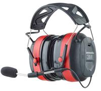 3M Pro-Comms - Protezione acustica elettronica con tecnologia wireless Bluetooth e microfoni esterni, cuffie Bluetooth, NRR 26 dB,nero/rosso