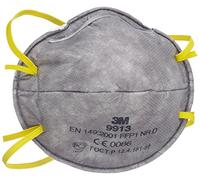 3M Respiratore monouso 9913, con carboni attivi (per Vapori Organici), FFP1 NR D, senza valvola, 20 unità (Confezione da 1)