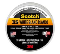 3M Scotch 35 Nastro Isolante per Codifica Cavi Elettrici Vinile, 19 mm x 20 m, 1 Rotolo, Bianco