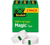 3M Scotch Magic Tape Invisibile Rotolo 19mm X 33M Scrivibili X 24 Rotoli