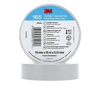 3M Temflex Nastro elettrico in vinile 165, bianco, 19 mm x 25 m, confezione da 10 rotoli