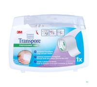 3M - Transpore sterile nastro traspirante e delicato 2,5cmx5m trasparente con dispenser, confezione da 1, 1527NP-1SD