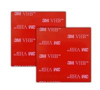 3M VHB - Confezione da 2 cuscinetti biadesivi da 80 mm x 80 mm, nastro adesivo nero extra forte, impermeabile, per uso interno, esterno, casa, ufficio