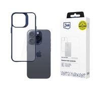 3MK Satin Armor + Custodia per cellulare per Apple iPhone 15 Pro Max, Blu, Trasparente