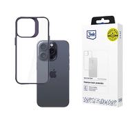 3MK Satin Armor + Custodia per cellulare per Apple iPhone 15 Pro Max, Viola, Trasparente