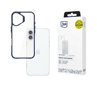 3MK Satin Armor + Custodia per cellulare per Apple iPhone 16 Plus, Blu, Trasparente
