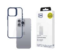 3MK Satin Armor + Custodia per cellulare per Apple iPhone 16 Pro Max, Blu, Trasparente