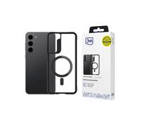 3MK Satin Armor MagCase Custodia per Apple Galaxy S23 5G, Nero/Trasparente