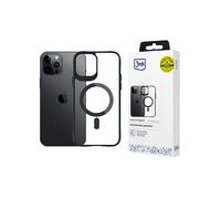 3MK Satin Armor MagCase CUSTODIA per Apple iPhone 12 Pro Max, Nero/Trasparente