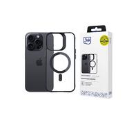 3MK Satin Armor MagCase CUSTODIA per Apple iPhone 14 Pro Max, Nero/Trasparente