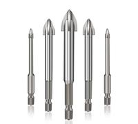 3mm/4mm/5mm/6mm/7mm Multifunzionale Nero Manico Esagonale per Croce per Triangolo Trapano 5 PZ per Vetro Mattoni Ceme Drill Bit Set