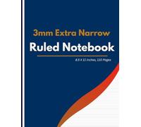 3mm Extra Narrow Ruled Notebook: Micro Blank Lined Paper Journal and Notepad for Tiny & Small Handwriting | Ultra Thin Line Spacing, Compact Writing Pad, Large 8.5"x11" Journal, 110 Pages