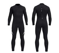 3mm Neoprene Men Women Wetsuit Adult Full Length Thermal Stretch Wet Suit with Back Zip Long Sleeve Full Body Swimsuit for Swimming Snorkeling Scuba Diving Paddle Board and Kayak (Black Men M)