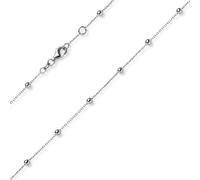 3mm Perline Ancora Cavigliera Accessorio Piedi Di 585 Oro Bianco 22-25cm