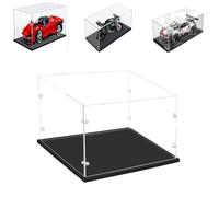 3MM Spessore Trasparente Acrilico Display Caso-Assemblare Cassetta del Piano, Base Spessa, Dustproof, per Oggetti da Collezione, Lego (nero, 35x20x20cm/14x8x8in)