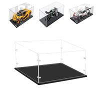 3MM Spessore Trasparente Acrilico Display Caso-Assemblare Cassetta del Piano, Base Spessa, Dustproof, per Oggetti da Collezione, Lego (nero, 55x33x30cm/22x13x12in)