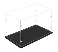 3MM Spessore Trasparente Acrilico Display Caso-Assemblare Cassetta del Piano, Base Spessa, Dustproof, per Oggetti da Collezione, Lego 21270 75387 42161 42173(nero, 30x20x20cm/12x8x8in)