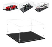 3MM Spessore Trasparente Acrilico Display Caso-Assemblare Cassetta del Piano, Base Spessa, Dustproof, per Oggetti da Collezione, Lego 31147 76920 75377 10713(nero, 30x20x15cm/12x8x6in)