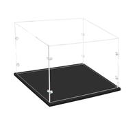 3MM Spessore Trasparente Acrilico Display Caso-Assemblare Cassetta del Piano, Base Spessa, Dustproof, per Oggetti da Collezione, Lego (nero, 45x30x30cm/18x12x12in)