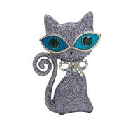 3MOG7Y1 Carino Big Eye Strass Cat Spille per le Donne Unisex Animale Spille 2 colori Disponibile Casual Party Accessori, Medio, Metallo, Agata