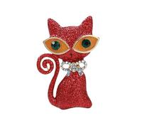 3MOG7Y1 Carino Big Eye Strass Cat Spille per le Donne Unisex Animale Spille 2 colori Disponibile Casual Party Accessori, Medio, Metallo, Agata