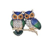 3MOG7Y1 Simpatico smalto albero ramo tre spille gufo per le donne unisex uccelli spille multicolore disponibili casual accessori per feste, Medio, Metallo, Agata