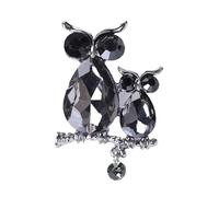 3MOG7Y1 Simpatico smalto albero ramo tre spille gufo per le donne unisex uccelli spille multicolore disponibili casual accessori per feste, Medio, Metallo, Agata