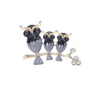 3MOG7Y1 Simpatico smalto albero ramo tre spille gufo per le donne unisex uccelli spille multicolore disponibili casual accessori per feste, Medio, Metallo, Agata