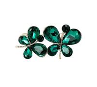 3MOG7Y1 Spilla a forma di tre farfalle con strass per donne, unisex, multicolore, accessori casual per feste, Medio, Metallo, Agata