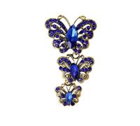 3MOG7Y1 Spilla vintage con strass tre farfalle per le donne unisex spille da insetto multicolore disponibili accessori casual per feste, Medio, Metallo, Agata