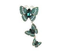 3MOG7Y1 Spilla vintage con strass tre farfalle per le donne unisex spille da insetto multicolore disponibili accessori casual per feste, Medio, Metallo, Agata