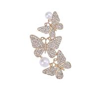 3MOG7Y1 Spilla vintage con strass tre farfalle per le donne unisex spille da insetto multicolore disponibili accessori casual per feste, Medio, Metallo, Agata