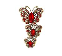 3MOG7Y1 Spilla vintage con strass tre farfalle per le donne unisex spille da insetto multicolore disponibili accessori casual per feste, Medio, Metallo, Agata