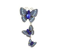 3MOG7Y1 Spilla vintage con strass tre farfalle per le donne unisex spille da insetto multicolore disponibili accessori casual per feste, Medio, Metallo, Agata