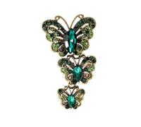 3MOG7Y1 Spilla vintage con strass tre farfalle per le donne unisex spille da insetto multicolore disponibili accessori casual per feste, Medio, Metallo, Agata