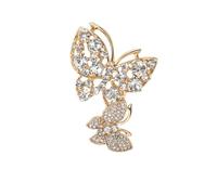 3MOG7Y1 Spilla vintage con strass tre farfalle per le donne unisex spille da insetto multicolore disponibili accessori casual per feste, Medio, Metallo, Agata