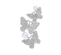 3MOG7Y1 Spilla vintage con strass tre farfalle per le donne unisex spille da insetto multicolore disponibili accessori casual per feste, Medio, Metallo, Agata