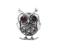 3MOG7Y1 Vintage Big Eye Strass Owl Spille per le Donne Unisex Animale Spille Multicolore Disponibile Casual Party Accessori, Medio, Metallo, Agata