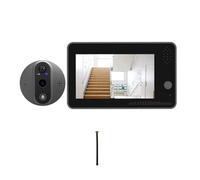 3MP Video Doorbell Smart Home Peephole Door Bell Security Camera WiFi 4.3 inch HD Night PIR Wireless Call Chime for iOS Andriod (Color : Gary, Size : English)