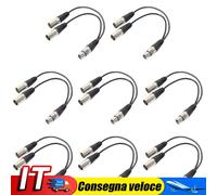 3P XLR Female Jack to Dual 2 Male Plug Y Splitter Adaptor Cord Cable 1Ft IT