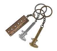 3Pack Calibro a corsoio con dente dritto Portachiavi Ciondolo Strumento pratico Precisione in miniatura Tascabile Calibro a corsoio Portachiavi Strumento misurazione portatile