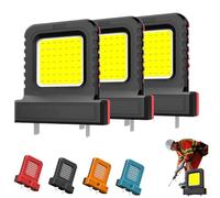 3pack High Brightness Floodlight,20v/21v Portable Flood Light,Cordless LED Work Light,with Adjustable Socket Spacing,for All Power Tool Batteries,Job Site Work Lights Outdoor (Red)