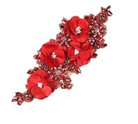 3pc 27X10.5cm Fabric Flower Rhinestones Artificial Cloth Accessories 3d Sewing(J)