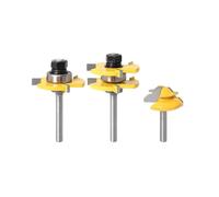 3pc 6mm 1/4 Shank High Tongue Groove Assemblea congiunta Router Bit 45 Gradi Blocco Mitra Percorso Strumenti di lavorazione del legno(3PCS ZHD6.35mm shank)