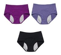 3PC Biancheria Intima Per Le Donne A Prova Di Perdite Cotone Durante La Notte Slip Mestruale A Vita Alta Vita Alta A Vita Alta Biancheria Intima A Vita Alta Senza, Beige, 7XL