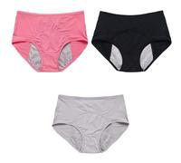 3PC Biancheria Intima Per Le Donne A Prova Di Perdite Cotone Durante La Notte Slip Mestruale A Vita Alta Vita Alta A Vita Alta Biancheria Intima A Vita Alta Senza, Nero , 4XL