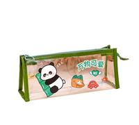 3pc Cartoon Panda trasparente Pen Case Studente Multi Funzionale Portatile di Stoccaggio Della Cassa della, Tutte le cose sono belle, 22.5*10*6.5cm